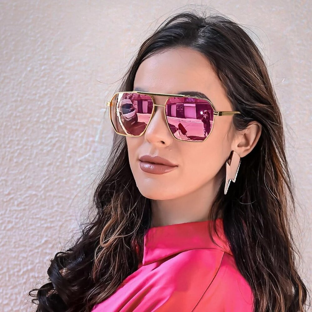 Tangle Free Aviator Sunglasses Women Men Square Polarized UV Protection Driving